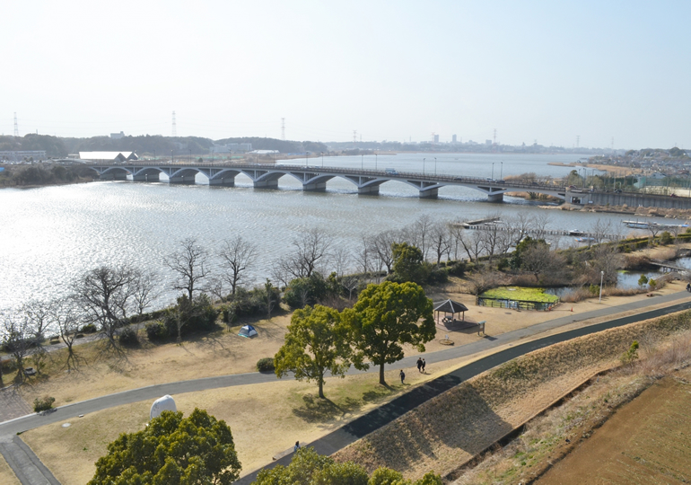 我孫子市の手賀沼周辺の風景