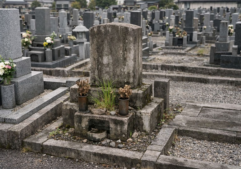 手入れされていないお墓