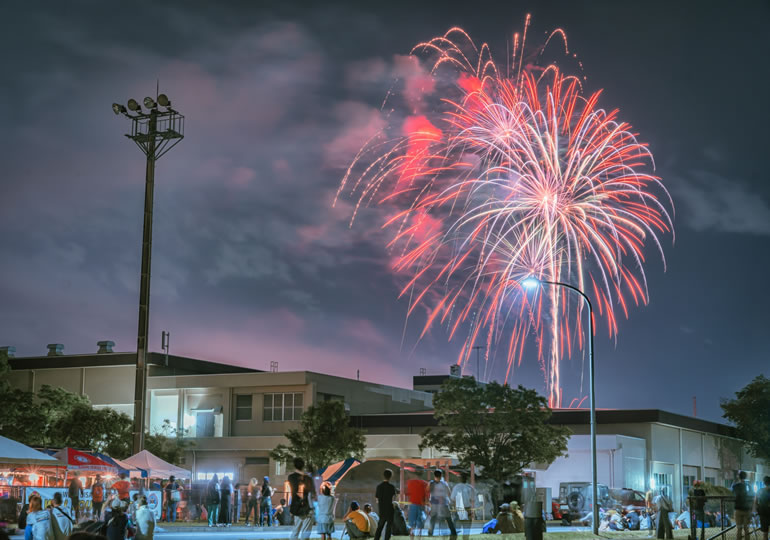 夏祭りで打ち上げられて花火散骨