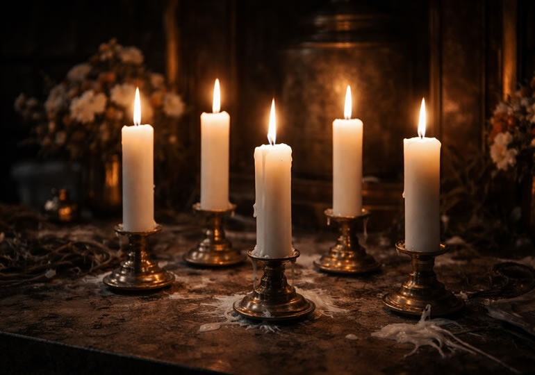 火のついた5本のロウソク