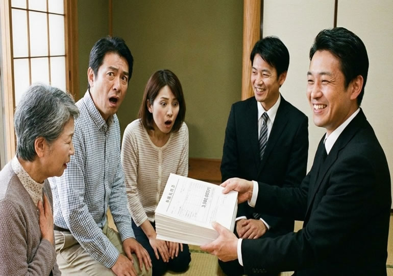 高額な葬儀費用に驚く家族