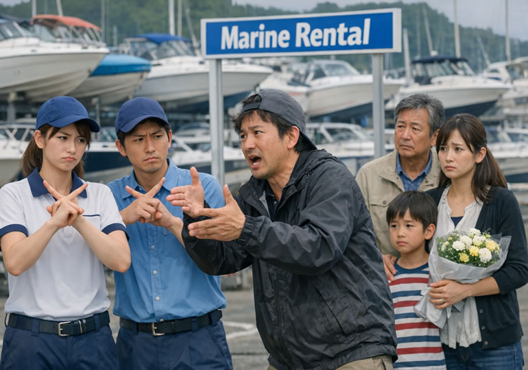 レンタルボートを断られた男性