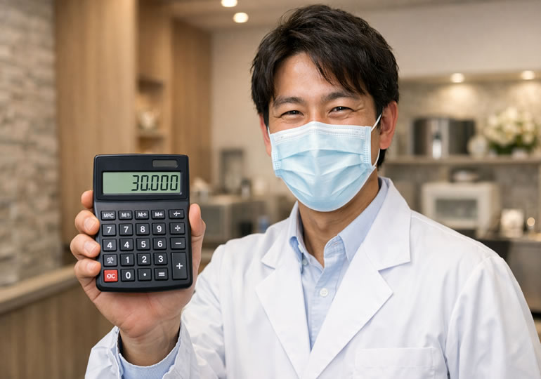 粉骨費用の説明をする粉骨業者の男性