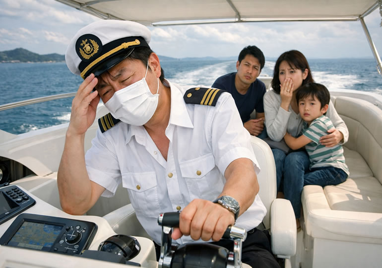 体調不良の海洋散骨業者のスタッフ