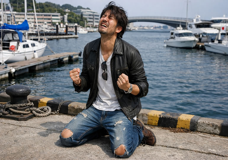 廃業して落ち込んでいる男性