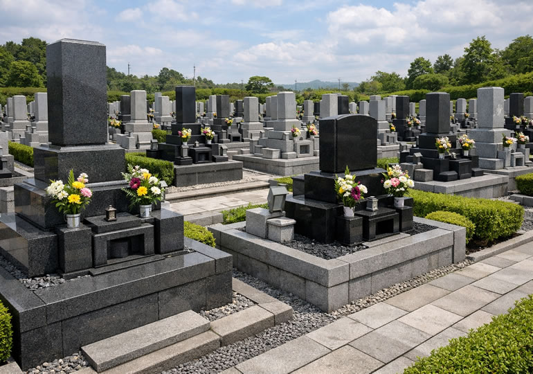 霊園にある整備されたお墓