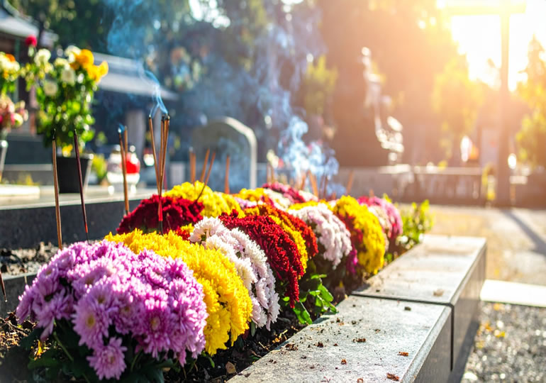 永代供養簿と献花