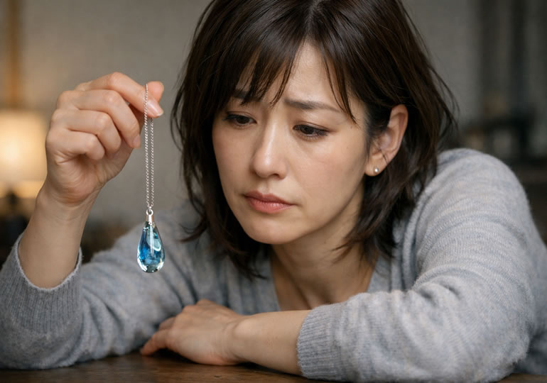 遺骨ガラスの処分に困っている女性