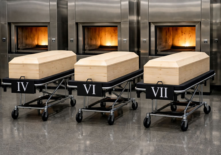 番号が付けられた棺桶