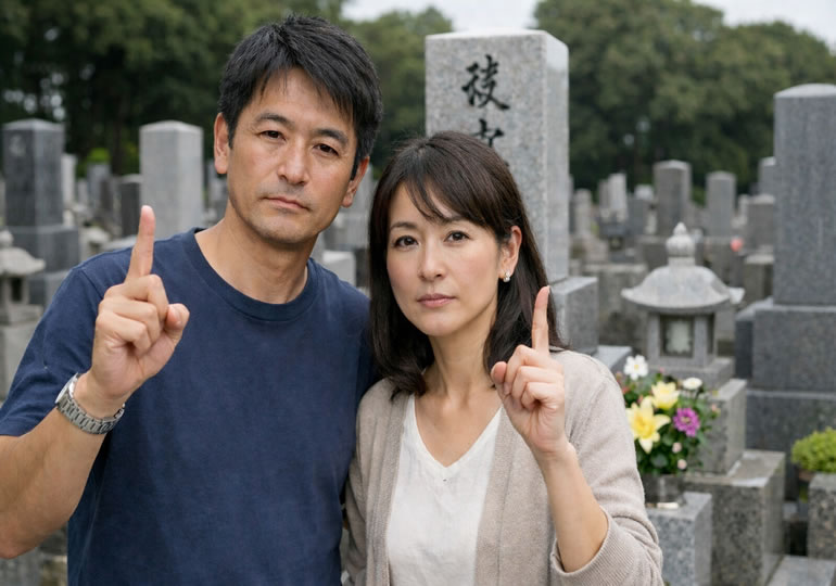 墓じまいを考えている夫婦