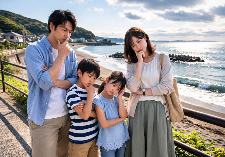 散骨が違法か悩んでいる家族