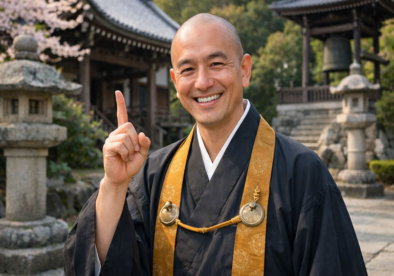 お布施の金額を説明する住職