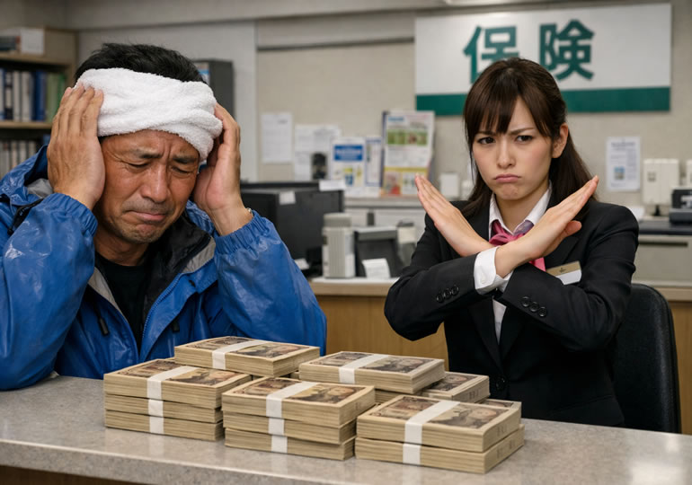 船舶事故の説明をする保険会社のスタッフ