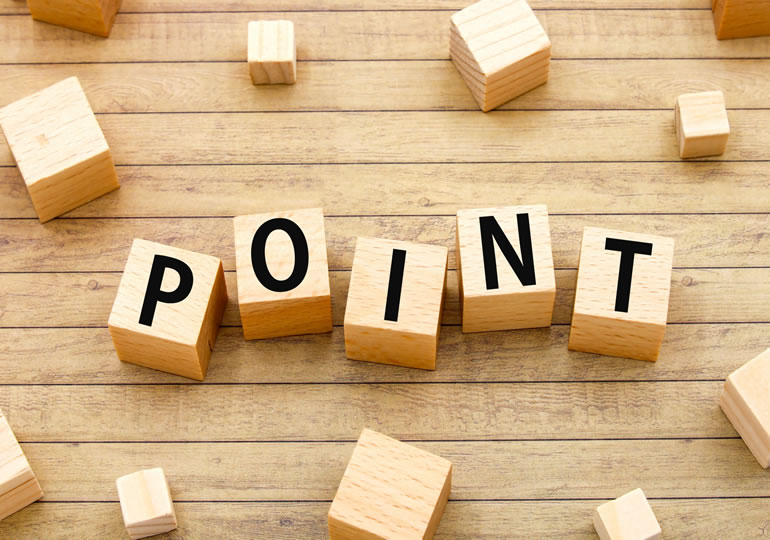 ポイントと書かれた積木