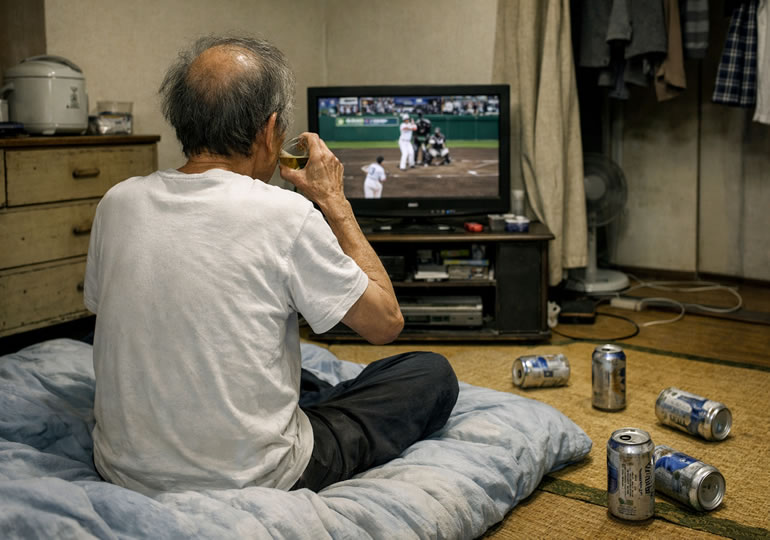 一人暮らしの高齢男性の部屋