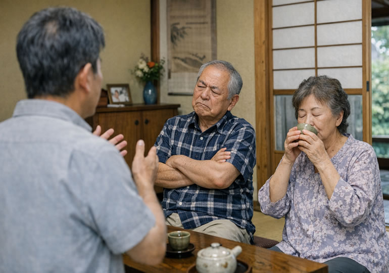 海洋散骨に納得していない親戚夫婦