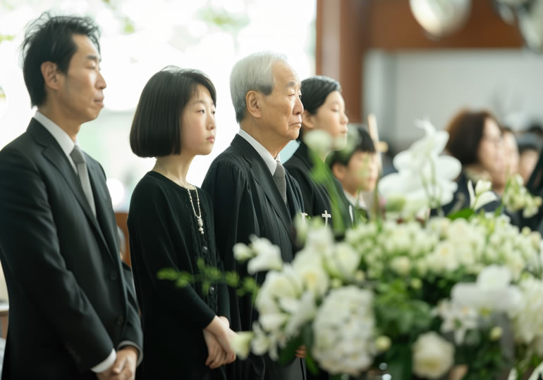葬式に参列した親戚一同