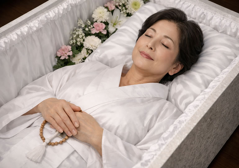 エンバーミングされた女性のイメージ画像