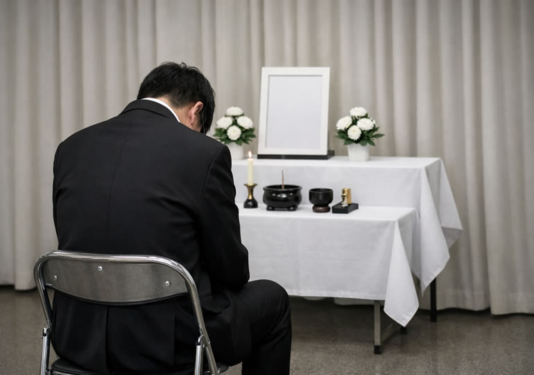 シンプル葬に後悔している男性