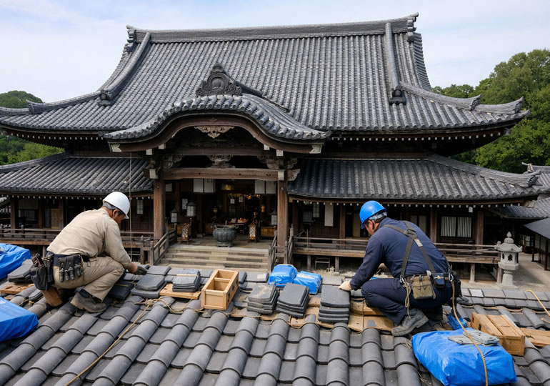 本堂の修繕工事のイメージ画像