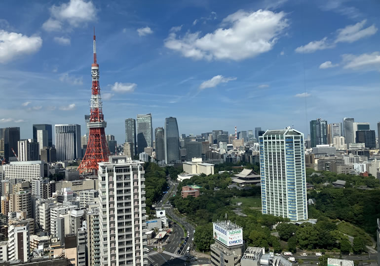 上空から見た東京タワー
